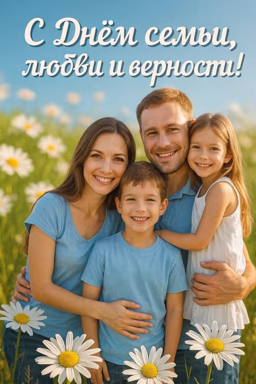 Красивые открытки с Днем семьи, любви и верности