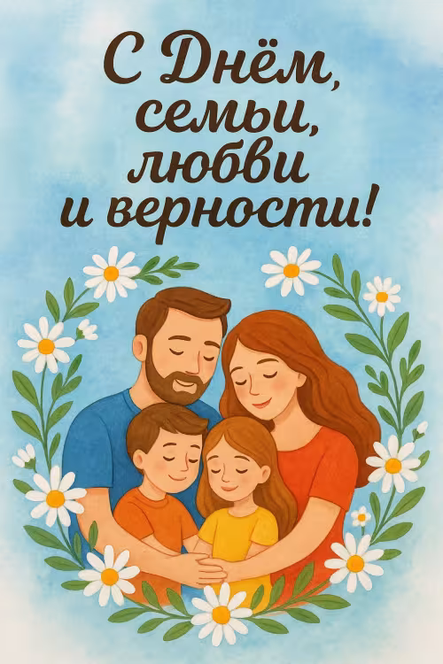 Красивые открытки с Днем семьи, любви и верности