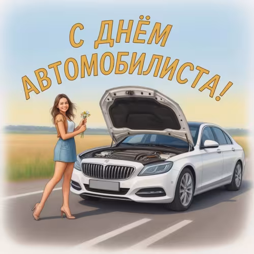 День автомобилиста: красивые открытки женщине, девушке