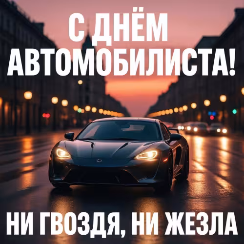 Открытки с пожеланием "Ни гвоздя, ни жезла" на День автомобилиста